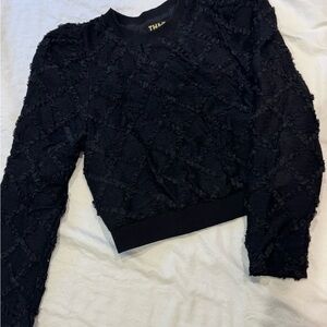 THML Women's black cropped textured sweater Size 2 - 4